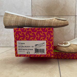 Tori Burch Reva Raffia Straw Slip On
